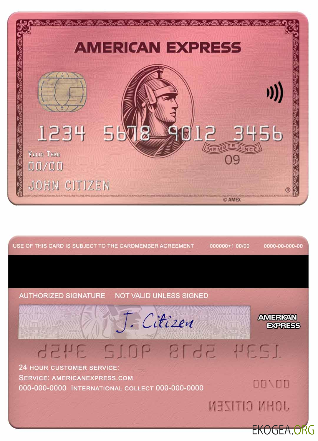 Carte Amex en or rose de la banque Capital One des États Unis